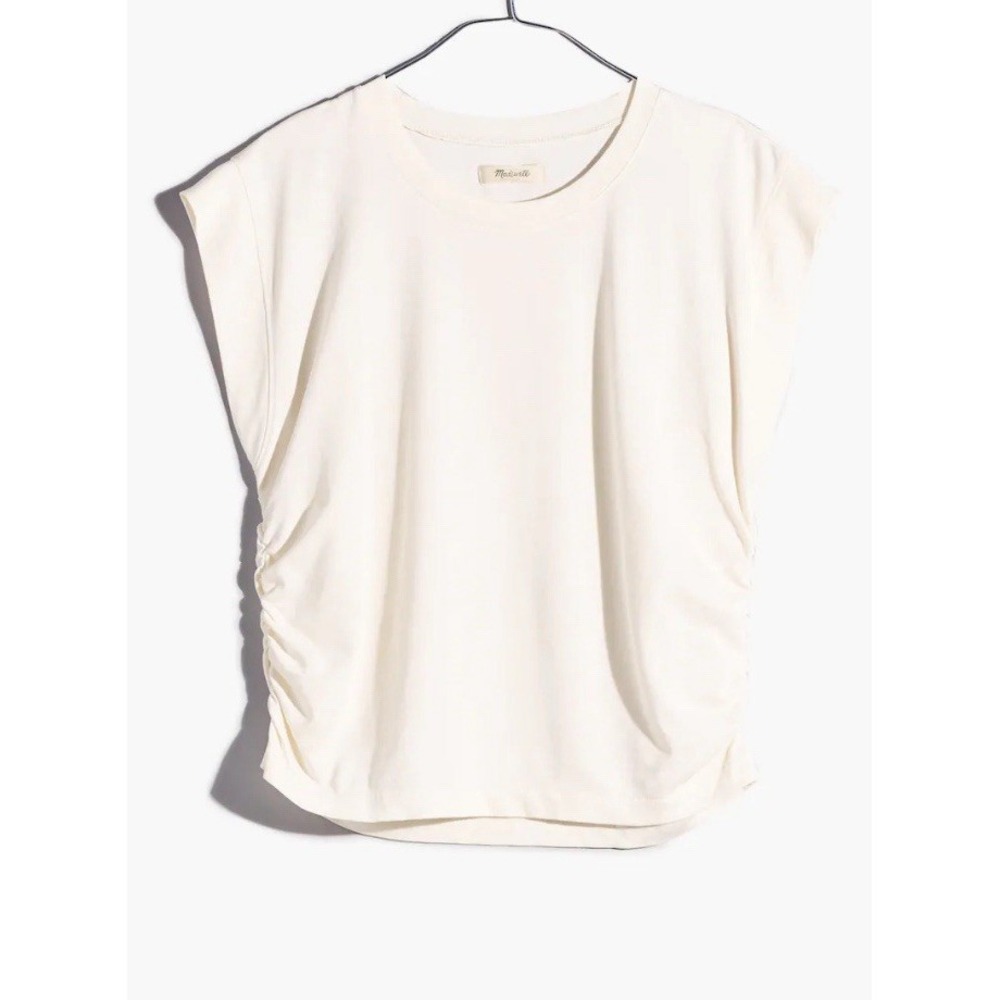 NWT $50  MADEWELL Side-Cinch Muscle JERSEY T-Shirt Lighthouse IVORY‎ 2X 22W NEW